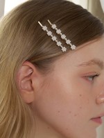 [2SET] flower pearl hair pin