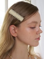 pearl beads rectangle hair pin (2colors)