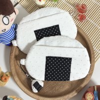쿠모리클럽 오니기리 주먹밥 멀티 파우치 지갑