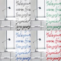 비침없는 포인트 레터링 쉬폰커튼(4컬러) 모던 감성 붙이는커튼