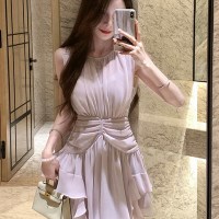 D09 플리츠 러플 미니 원피스