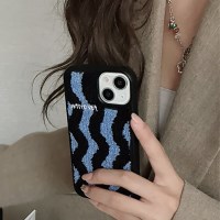 블루 웨이브 뽀글이 핸드폰케이스