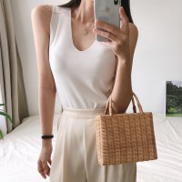 디종 심플 베이직 슬림 유넥 민소매 나시 니트