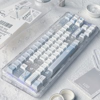 블루 화이트 투명 기계식 키보드 키캡 PBT 131키