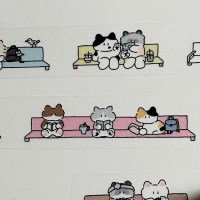벤치위의 소심한고양이 마스킹테이프