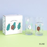 라인프렌즈 유리컵 2P 세트 (268ml)