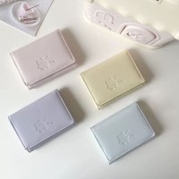 여성 곰돌이 심플 파스텔 미니 반지갑