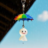 우산 테루테루보즈 키링 인형 날씨요정 유령 여름 맑음 야광 일본