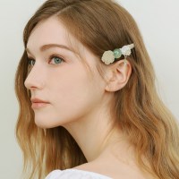 리엣 엔틱 플라워 수공예 옆머리 헤어핀 A282