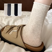 엘로라 봄 여름 돌돌 시스루 골지 구두 스타킹 양말 5켤레 R267