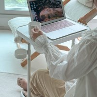 더홈스 각도 높이조절 이동식 철제 사이드 테이블