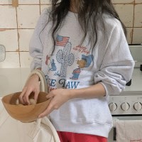 말리 디즈니정품 스누피 루즈핏 코튼 맨투맨 티셔츠