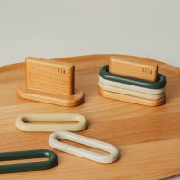 네오플램 피카 수저받침 세트(수저받침 4P+우드스탠드 1P)