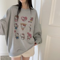 루안다 레고 야옹 프린팅 루즈핏 맨투맨 티셔츠