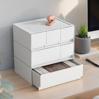 적층형 화이트 모듈 수납함 책상 정리함