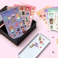 레트로 스티커 공주 박스 세트