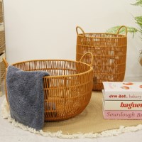 내일의공간 PP 라탄 원형 빨래바구니  (세탁바구니/장난감바구니)