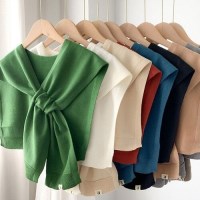 페이크 니트 가디건 어깨숄 숄더가디건 레이어드 숄카디건