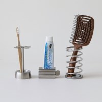 304 스텐 칫솔꽂이 스프링홀더 튜브링거 3종 양치용품 정리 세트