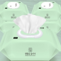 물티슈 자연유래성분 두꺼운 캡형 친환경 피톤치드 대용량 100매