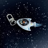 갤럭시 로켓 실버 우주선 키홀더 UFO 굿즈 특이한키링