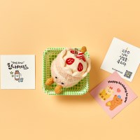 생일축하해 인형 3종 케이크키링+메세지카드+체크박스