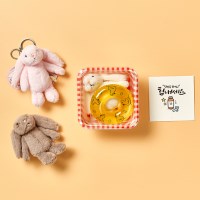 휴가가는 샤샤토끼 키링+튜브+메세지카드+체크박스 커플템 열쇠고리