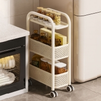 슬림 트롤리 선반 3단 400 이동식 수납장 카트