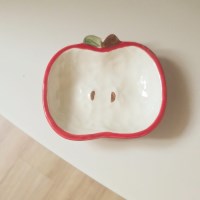 [봄밤달] 상큼한 사과 반쪽 악세사리 트레이