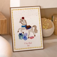 홀리데이 리본트리 포스터액자 30종 - C102 Horse Named Noel