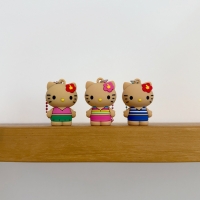 산리오 알로하 태닝 키티 헬로키티 키링 3종