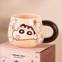 [혜싱라] 짱구 칼라 손잡이 세라믹 머그컵 460ml 초코