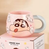[혜싱라] 짱구 칼라 손잡이 세라믹 머그컵 460ml 블루