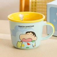 [혜싱라] 짱구 투톤 눈금 러블리 세라믹 머그컵 340ml 블루