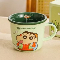 [혜싱라] 짱구 투톤 눈금 러블리 세라믹 머그컵 340ml 그린