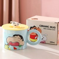 [혜싱라] 짱구 피규어 뚜껑 머그컵 360ml 블루