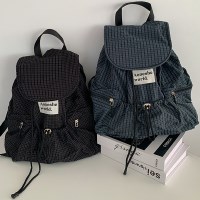 세카이 체크 패치 나일론 복조리 백팩 (25BA043)