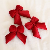 크리스마스트리 꾸미기 벨벳리본 장식 오너먼트 벨벳뽕리본 미니 3P