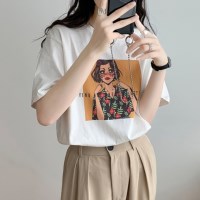 데일리 라운드 나염 반팔티셔츠