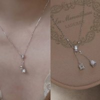 여성 은방울꽃 방울 플라워 드롭 태슬 목걸이