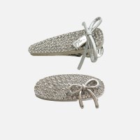 제이로렌 블링 큐빅 실버 리본 집게핀 H01464