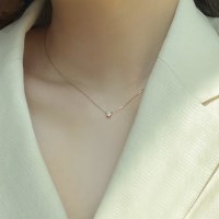 14K 심플 프롱 목걸이