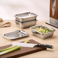 바겐슈타이거 스테인리스 사각트레이 주방조리 트레이세트 1호