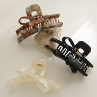 바이데이지 프랑스 언발란스 리본 집게핀 Bh0960