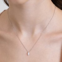 (실버925) 마퀴즈 컷 모이사나이트 목걸이 DN0007