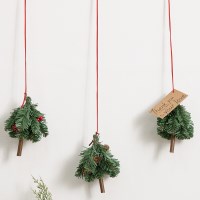 크리스마스 벽장식 미니트리 벽걸이 세트 13cm (3pcs) 소품
