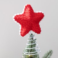 크리스마스 트리 탑 별 장식 꼭대기 꼭지별 레드쿠션 12cm