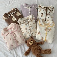 포실 패턴 기모 파자마 수면 잠옷 세트 (25C111)