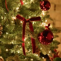 크리스마스 트리 장식 벨벳리본 오너먼트 10pcs