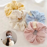 파스텔 코듀로이 스크런치 여성 곱창 머리끈 포니테일 똥머리 헤어끈